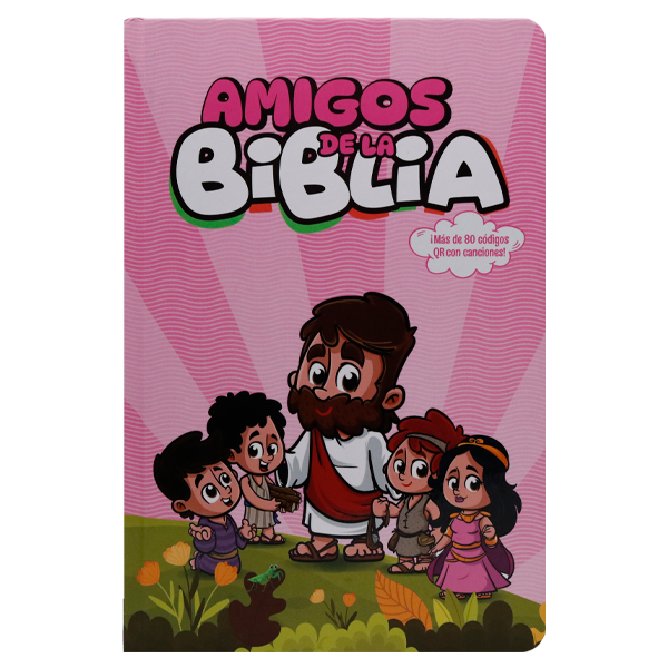 Biblia Infantil Amigos de la Biblia Reina Valera 1960 Mediana Letra Grande MAYUSCULA Tapa Dura Rosa [RVR063cLGPJR-MAY] 