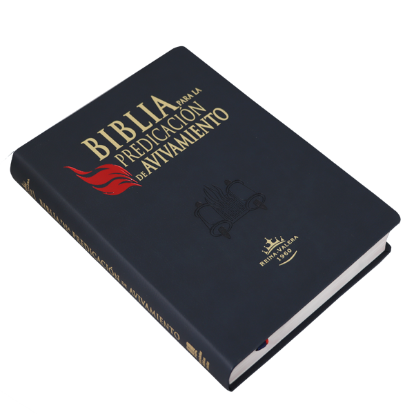 Biblia de Estudio Para la Predicación de Avivamiento Reina Valera 1960 Grande Letra Grande Azul [RVR086cLGEE-PEN] 