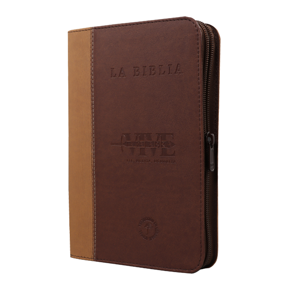 Biblia Vive la Palabra Traducción Lenguaje Actual Mediana Letra Grande Imitación Piel Marrón/Café [TLA.66LGZT] 