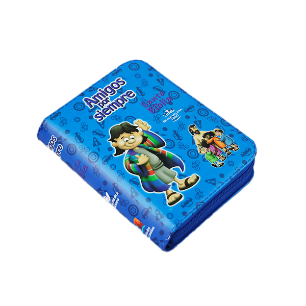 Biblia Infantil Amigos por Siempre Reina Valera 1960 Tamaño Bolsillo Letra Mediana Vinil Azul QR [RVR022cdPZPJRa]  