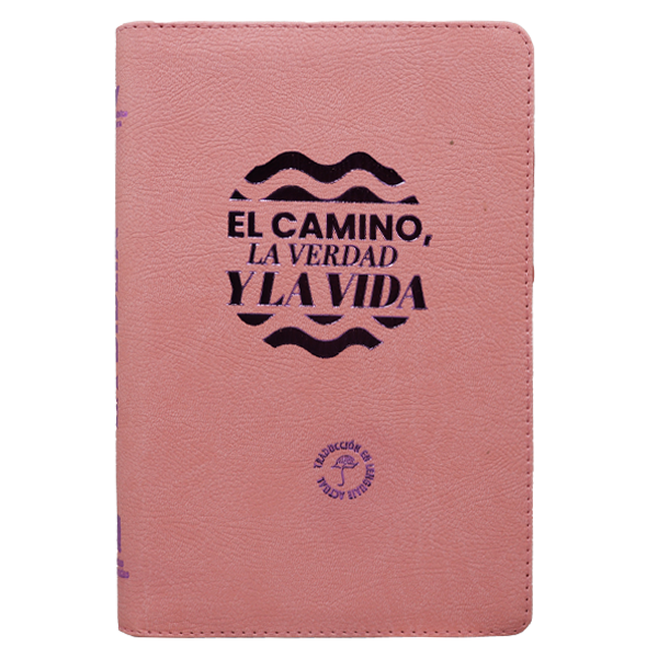 Biblia El Camino La Verdad y La Vida Traducción Lenguaje Actual Mediana Letra Grande Imitación Piel Rosa Código QR [TLA066LGZPJR] 