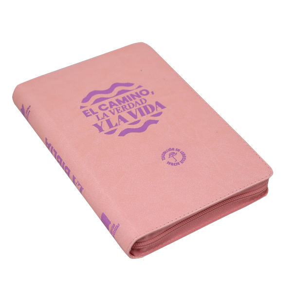 Biblia El Camino La Verdad y La Vida Traducción Lenguaje Actual Mediana Letra Grande Imitación Piel Rosa Código QR [TLA066LGZPJR] 