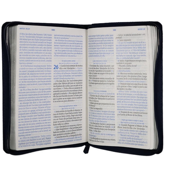Biblia El Camino La Verdad y La Vida Traducción Lenguaje Actual Mediana Letra Grande Imitación Piel Azul Código QR [TLA066LGZ] 