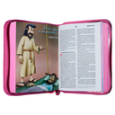 Biblia Infantil Amigos por Siempre Reina Valera 1960 Tamaño Bolsillo Letra Mediana Vinil Rosa Cierre PJR [RVR022cdPZPJRa]   
