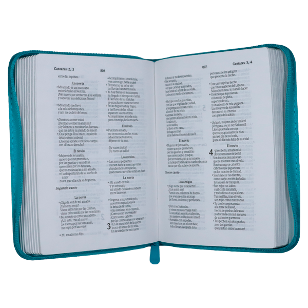 Biblia Traducción Lenguaje Actual Chica Letra Chica Imitación Piel Turquesa Cierre [TLA.46ZLM] 