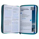 Biblia Oraciones Traducción Lenguaje Actual Mediana Letra Grande Imitación Piel Azul Turquesa Cierre PJR [TLA066ZLGPJR]  