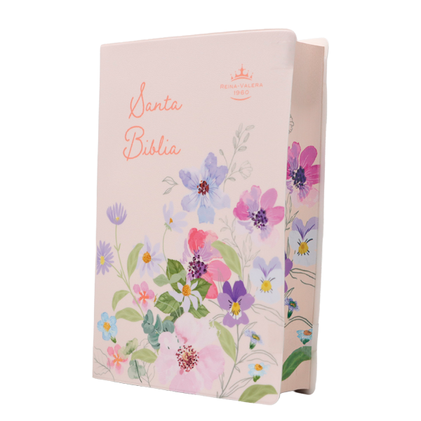 Biblia Reina Valera 1960 Chica Letra Grande 11 pts Vinil RVR042cPJR Flower 