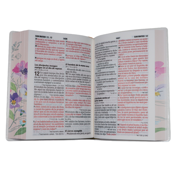 Biblia Reina Valera 1960 Chica Letra Grande 11 pts Vinil RVR042cPJR Flower 