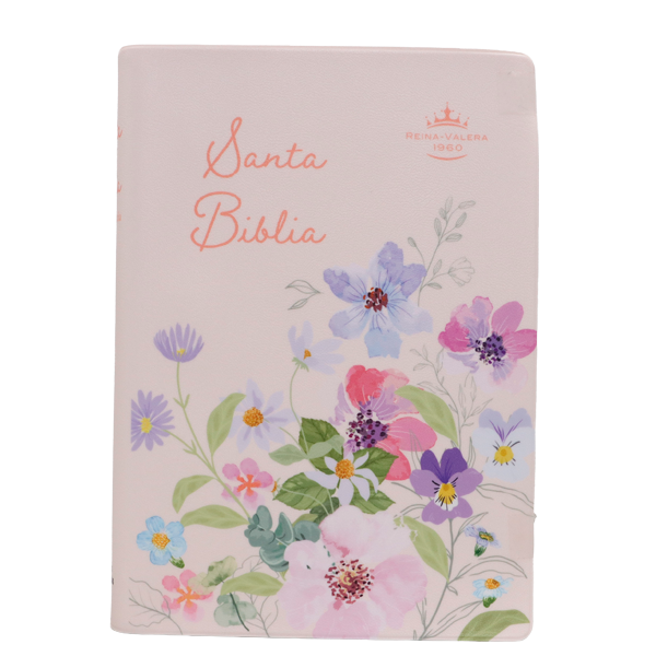 Biblia Reina Valera 1960 Chica Letra Grande 11 pts Vinil RVR042cPJR Flower 