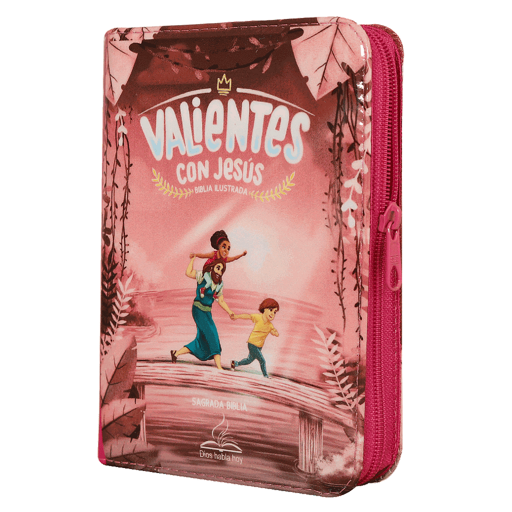 Biblia Infantil Valientes Con Jesús Dios Habla Hoy Chica Letra Chica Vinil Rosa [DHH42DKZ]