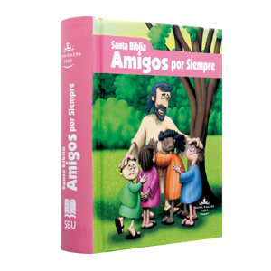 Biblia Amigos por Siempre Reina Valera 1960 Tamaño Bolsillo Letra Mediana Tapa Dura Rosa Infantil [RVR023cP]
