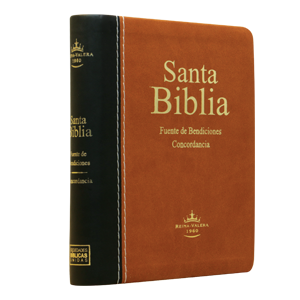Biblia Fuente de Bendiciones Reina Valera 1960 Chica Letra Mediana Imitación Piel Marrón Negro [RVR045CFB]