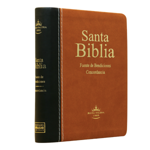 Biblia Fuente de Bendiciones Reina Valera 1960 Chica Letra Mediana Imitación Piel Marrón Negro [RVR045cFB]