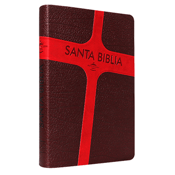 Biblia Reina Valera 1960 Mediana Letra Grande Imitación Piel Marrón Rojo [RVR065CLG]