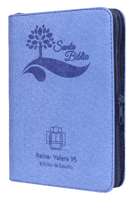 Biblia de Estudio Reina Valera 1995 Grande Letra Chica Imitación Piel Azul [RVR95055EEZTI]