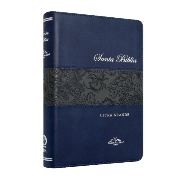 Biblia Reina Valera 1909 Mediana Letra Grande Imitación Piel Azul [VR065LG]