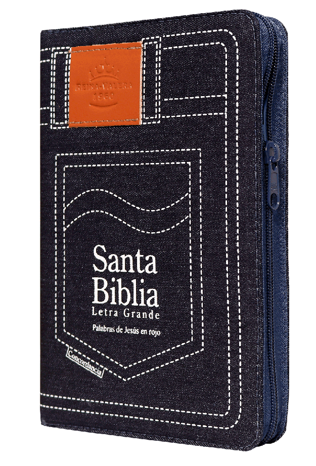 Biblia Reina Valera 1960 Mediana Letra Grande Mezclilla Azul [RVR064cLGPJRJZTIa]