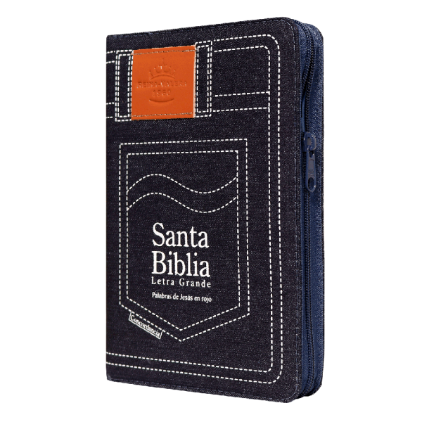 Biblia Reina Valera 1960 Mediana Letra Grande Mezclilla Azul [RVR064cLGPJRJZTIa]