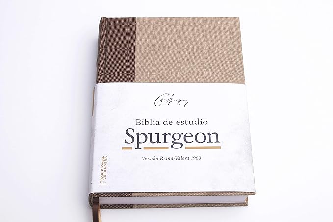 Biblia de Estudio Spurgeon Reina Valera 1960 Tela Marrón Claro Nuevo