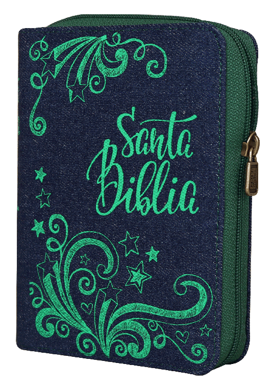 Biblia Reina Valera 1960 Bolsillo Letra Chica Mezquilla Azul Verde [RVR024cJZ]