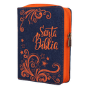 Biblia Reina Valera 1960 Tamaño Bolsillo Letra Mediana Mezclilla Azul Naranja [RVR024cJZCN]