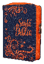 Biblia Reina Valera 1960 Tamaño Bolsillo Letra Mediana Mezclilla Azul Naranja [RVR024cJZCN]