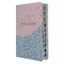 Biblia de Estudio Renacer Reina Valera 1960 Mediana Letra Grande Imitación Piel Azul Rosado [RVR065EETILG]
