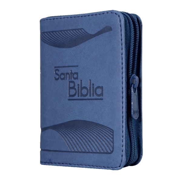 Biblia Reina Valera 1960 Mini-Bolsillo Letra Chica Imitación Piel Azul Cierre [RVR016ZPJR]