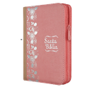 Biblia Reina Valera 1960 Chica Letra Mediana Imitación Piel Rosa Beige Flores Código QR [RVR045cZLMPJR]