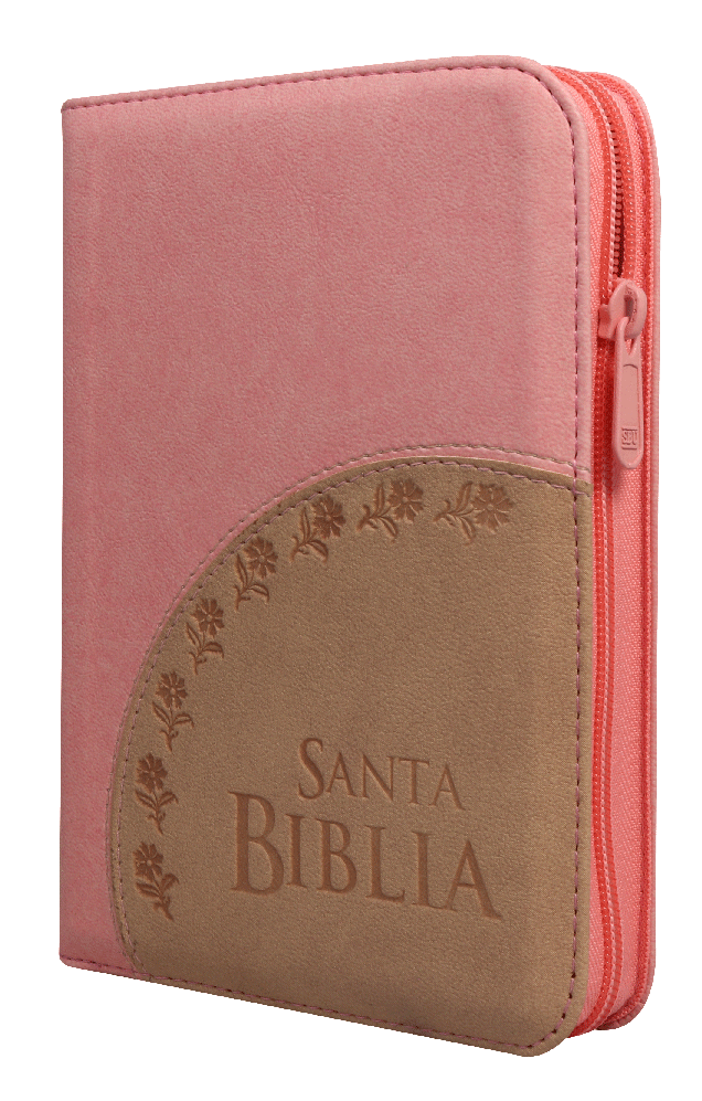 Biblia Reina Valera 1960 Chica Letra Mediana Imitación Piel Rosa Beige [RVR046cZLMPJR]