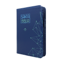 BIBLIA RVR065cZLG PJR AZUL LINEAS CANTO AZUL QR