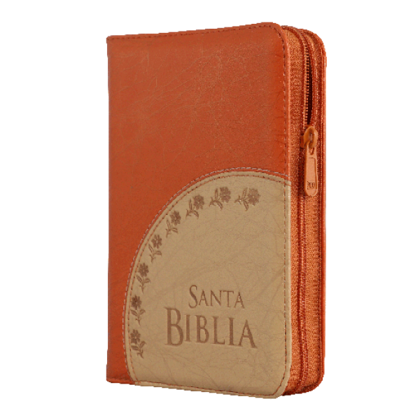 Biblia Reina Valera 1960 Chica Letra Mediana Imitación Piel Naranja Beige Código QR [RVR045cZLM]