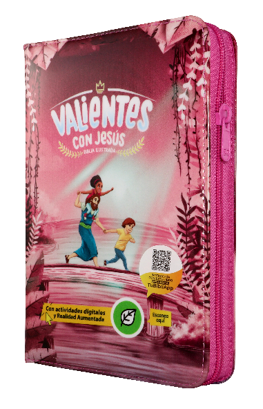 Biblia Infantil Reina Valera Contemporánea Mediana Letra Grande Vinil Rosa QR [RVC062PJRPZLG]