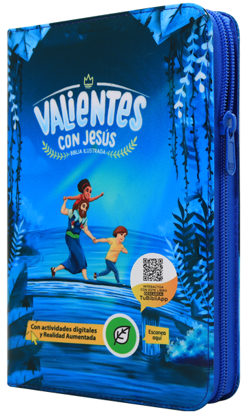 Biblia Infantil Reina Valera Contemporánea Mediana Letra Grande Vinil Azul QR Realidad Aumentada [RVC062PJRPZLG]