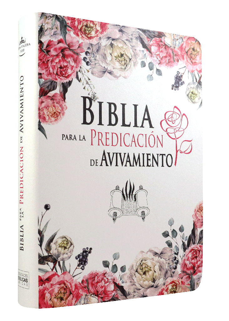 Biblia de Estudio para la Predicación de Avivamiento Reina Valera 1960 Grande Letra Grande Flores (RVR086cLGEE-PEN)