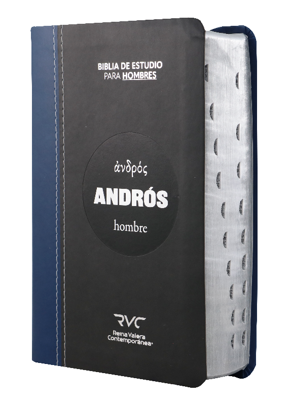 Biblia de Estudio Andrós Reina Valera Contemporánea Imitación Piel Azul/Negro [RVC066EEcTI-AND]