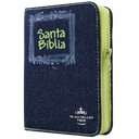 Biblia Reina Valera 1960 Bolsillo Letra Chica Mezclilla Azul Verde [RVR024cJZTILMa PJR]