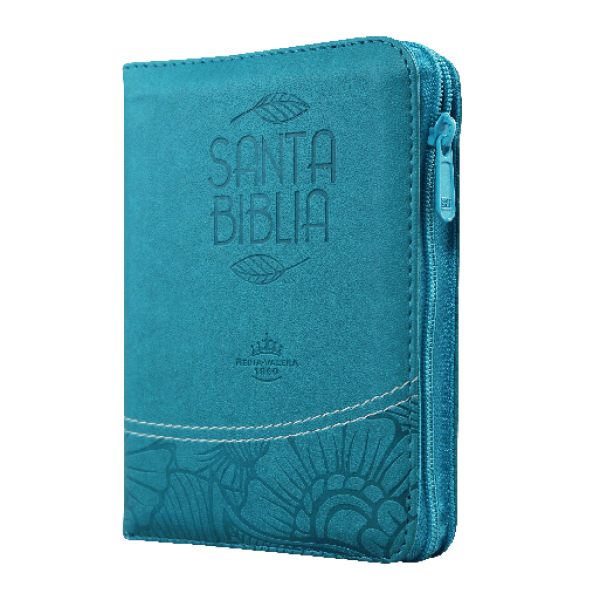 Biblia Reina Valera 1960 Bolsillo Letra Chica Imitación Piel Azul QR [RVR026cZTILM PJR]