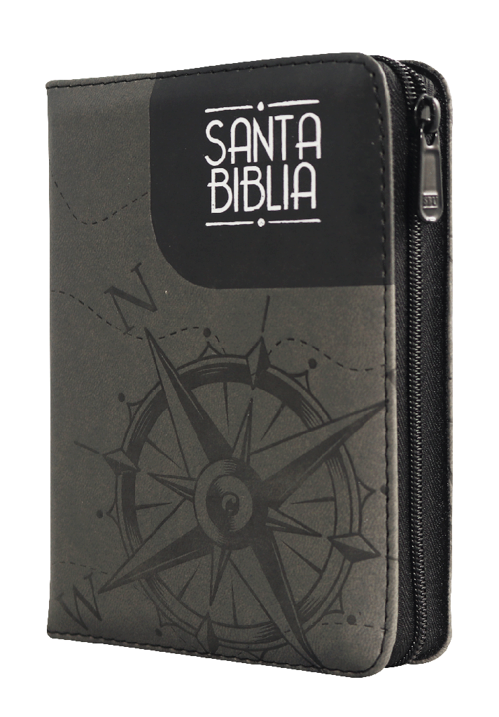 Biblia Reina Valera 1960 Bolsillo Letra Chica Imitación Piel Gris Brújula QR [RVR026cZTILM PJR]