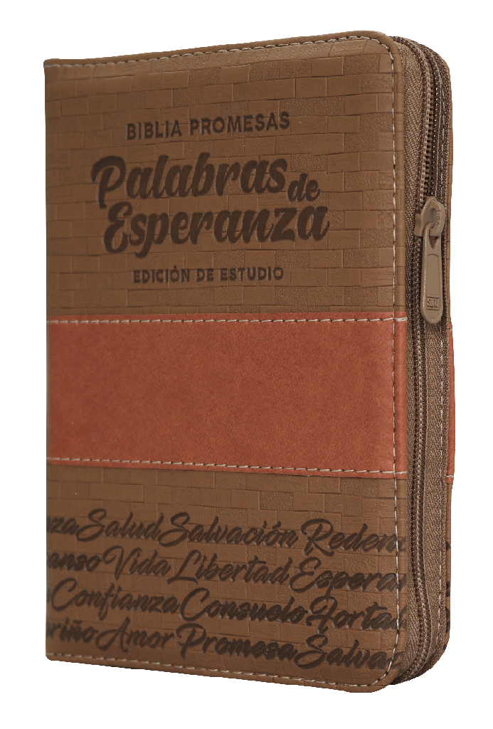 Biblia Promesas Palabras de Esperanza Reina Valera 1960 Chica Letra Mediana Imitación Piel Café [RVR45cZEELM]
