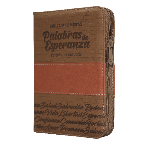 Biblia Promesas Palabras de Esperanza Reina Valera 1960 Chica Letra Mediana Imitación Piel Café [RVR45cZEELM]