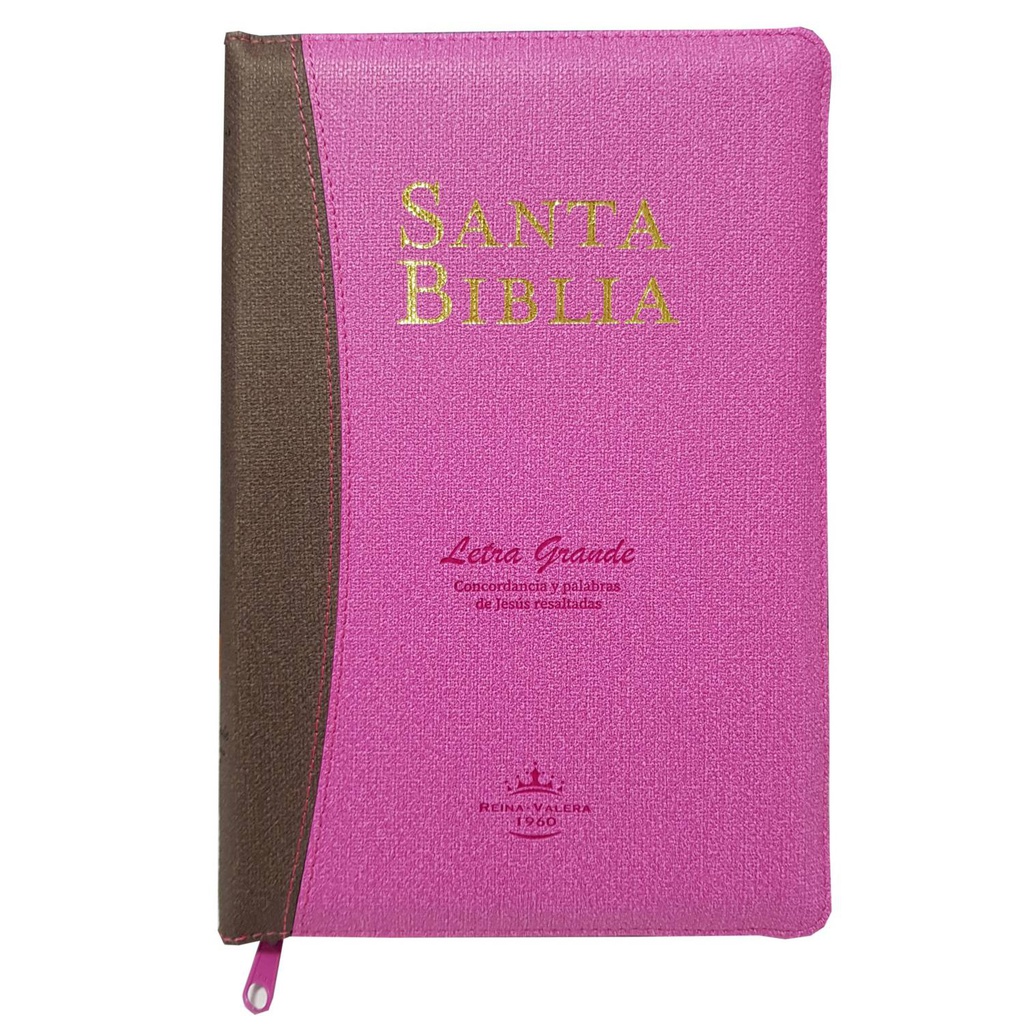 Biblia Reina Valera 1960 Mediana Letra Grande Imitación Piel Rosa-Marrón [RVR065cPJRZTI]