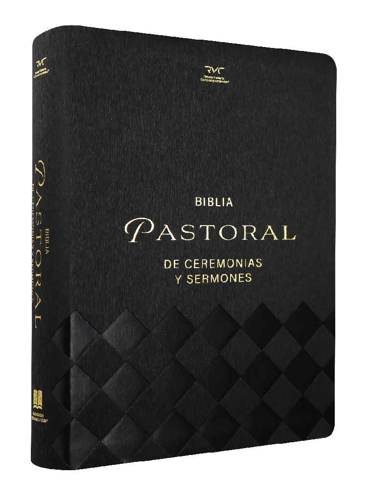 Biblia de Estudio Pastoral Ceremonias y Sermones Reina Valera Contemporánea Grande Letra Grande Imitación Piel Negro [RVC086cLGPJR]