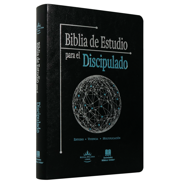 Biblia de Estudio Para El Discipulado Reina Valera 1960 Grande Letra Mediana Imitación Piel Negra [RVR086EEc]