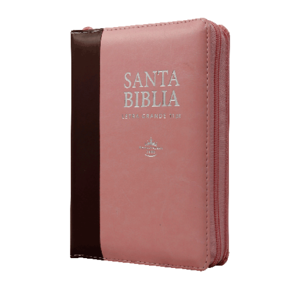 Biblia Reina Valera 1960 Chica Letra Grande Imitación Piel Rosa Marrón [RVR046cZTILSGiPJR]