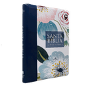 Biblia Reina Valera 1960 Grande Letra Gigante Imitación Piel Azul Flores [RVR086ZTILSGiPJR]