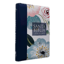 Biblia Reina Valera 1960 Mediana Letra Gigante Imitación Piel Azul Flores [RVR066ZLGiPJR]