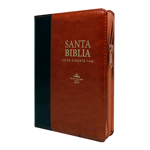 Biblia Reina Valera 1960 Mediana Letra Gigante Imitación Piel Negro/Marrón [RVR066cLSGiPJRZTI]