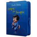 Biblia Amigos por Siempre Reina Valera 1960 Bolsillo Letra Mediana Vinil Acolchada Azul Infantil [RVR022cPZ]