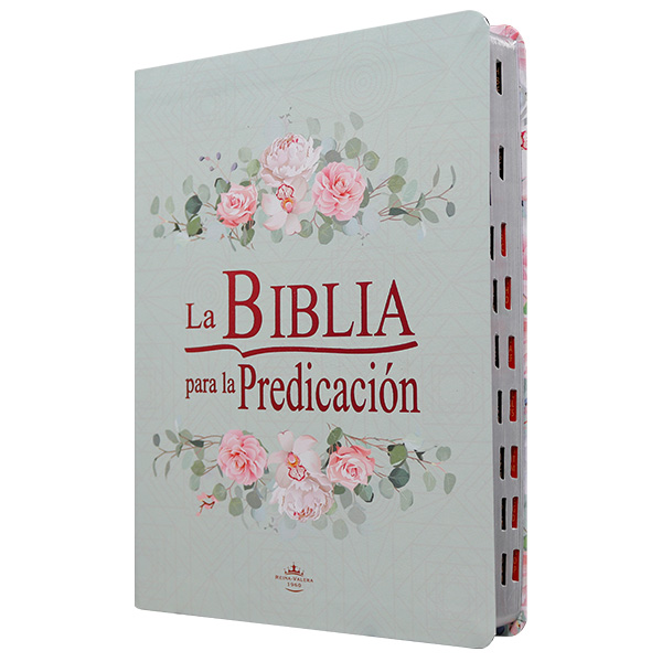 Biblia de Estudio para la Predicación Reina Valera 1960 Grande Letra Grande Aqua Flores [RVR086LGEETI:AZ]